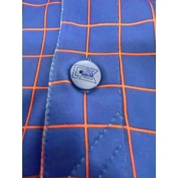 Cutter & Buck CB DryTec Mens Polo Golf Shirt XL Sapphire Blue Orange Custom Embr - Picture 7 of 10